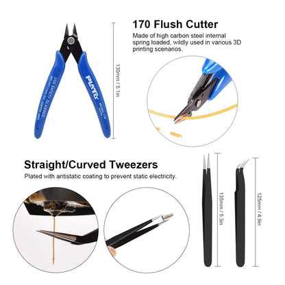 Tool Kit: 3D Printer Nozzle Cleaner, Scraper & More