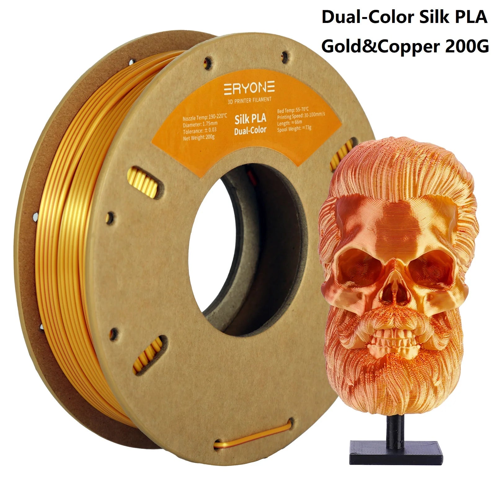 Silk PLA Filament 1.75mm Dual/Tri Colors for 3D Printers