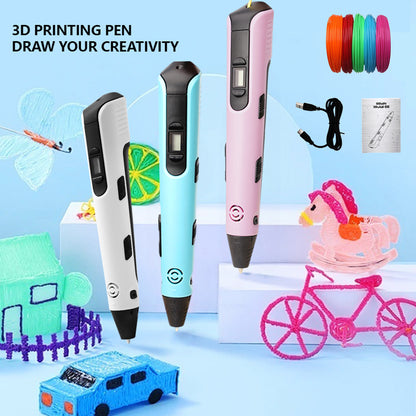 3D Printing Pen with 9m PLA Filaments - Perfect Gift for Kids