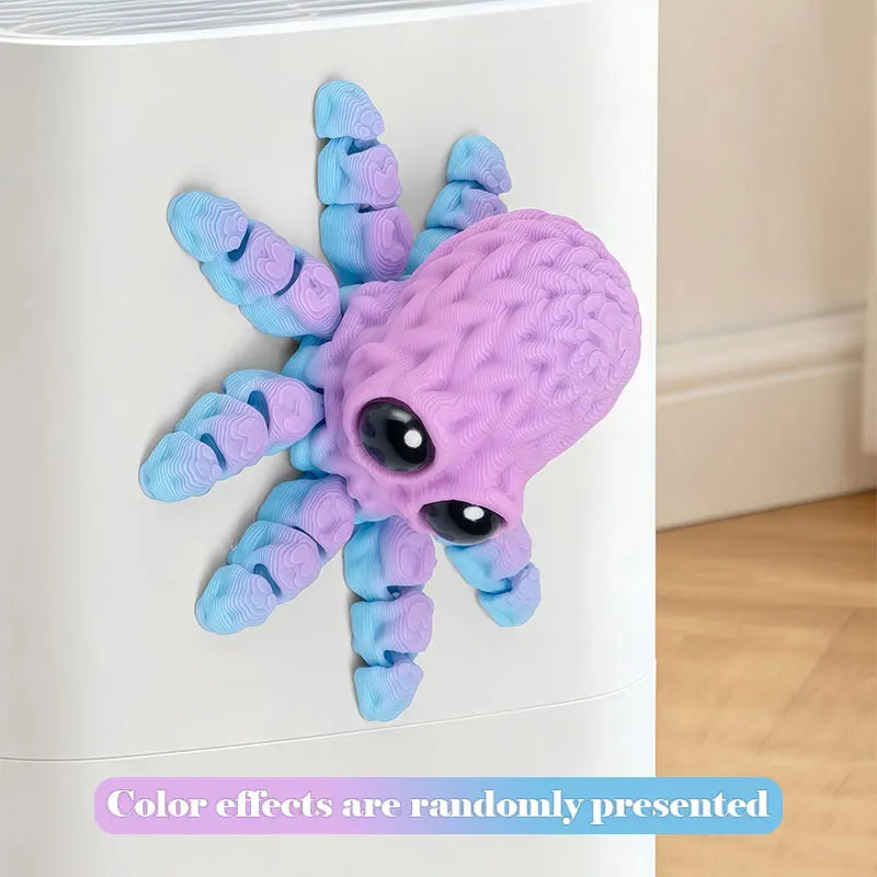 Adorable 3D Printed Octopus Fridge Magnet with Movable Joints Decoration Crafts Refrigerator Sticker Home Office Art Home Decor