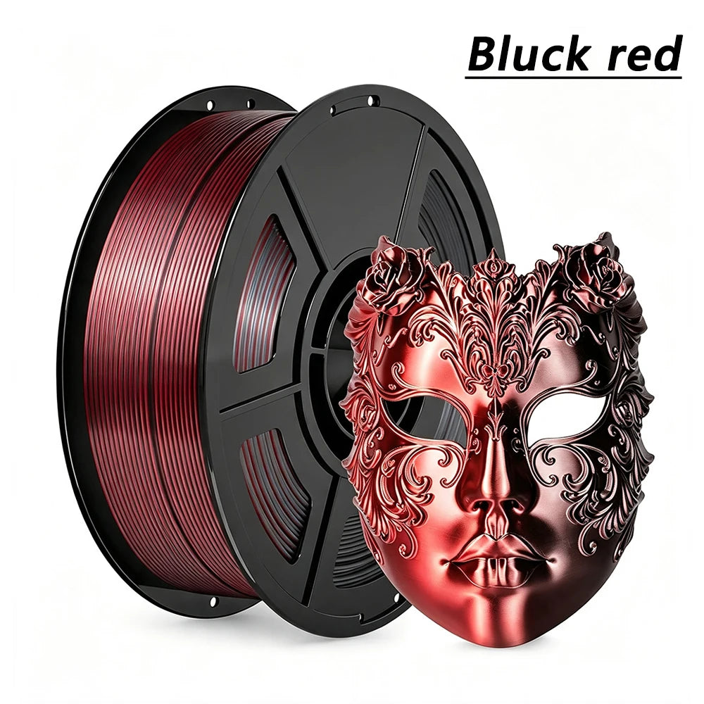 250g PLA Silk Black Red 3D Printer Filament 1.75mm Silk Black Red 3D Printer Material Filament Wire Vacuum Packaging