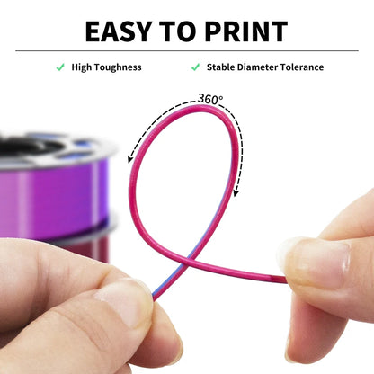 Dual-Color PLA Silk 3D Printer Filament 1.75mm Eco-Friendly 200g