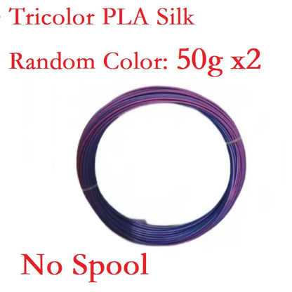 Tricolor Silk PLA 1.75mm 3D Printer Filament - Multicolor