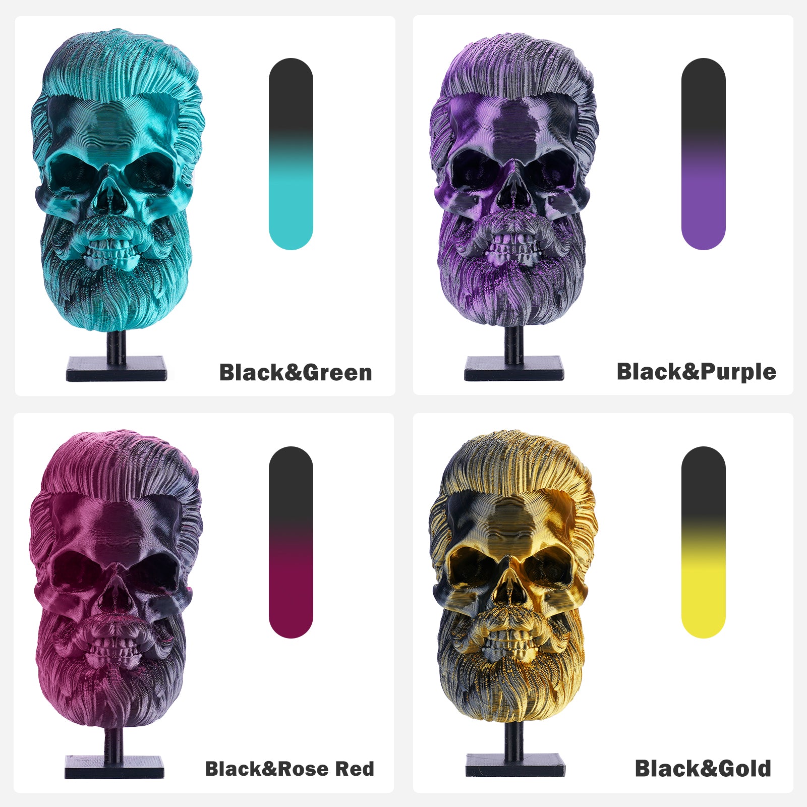 3D Printer Filament: Dual-Color Matte Silk PLA Filament 1.75mm - Fast Shipping