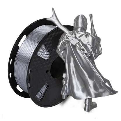 EasyThreed 3D Printer PLA Silk Filament 1.75mm Silky Filament PLA 1KG High Quality 3D PLA Black Silver No Bubble Vacuum