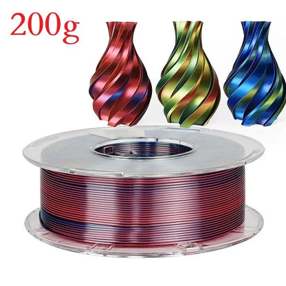 Tricolor Silk PLA 1.75mm 3D Printer Filament - Multicolor