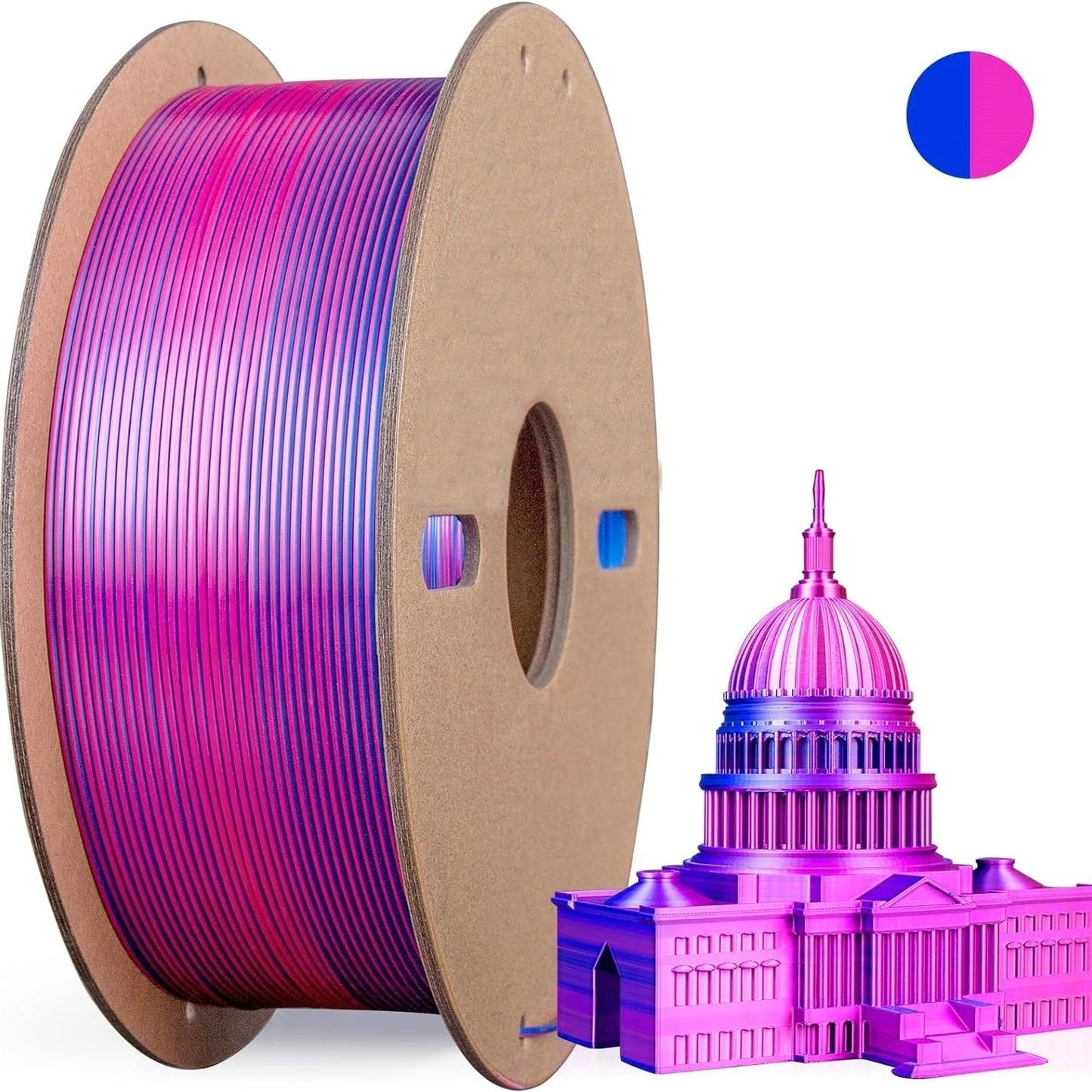 Multicolor 3D Printer Filament - Dual/Tri Color PLA Silk 250g