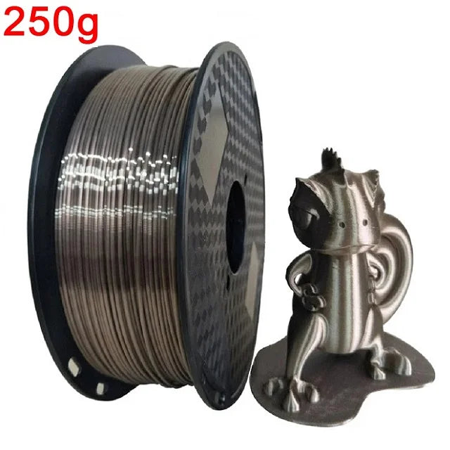 EasyThreed 3D Printer PLA Silk Filament 1.75mm Silky Filament PLA 1KG High Quality 3D PLA Black Silver No Bubble Vacuum