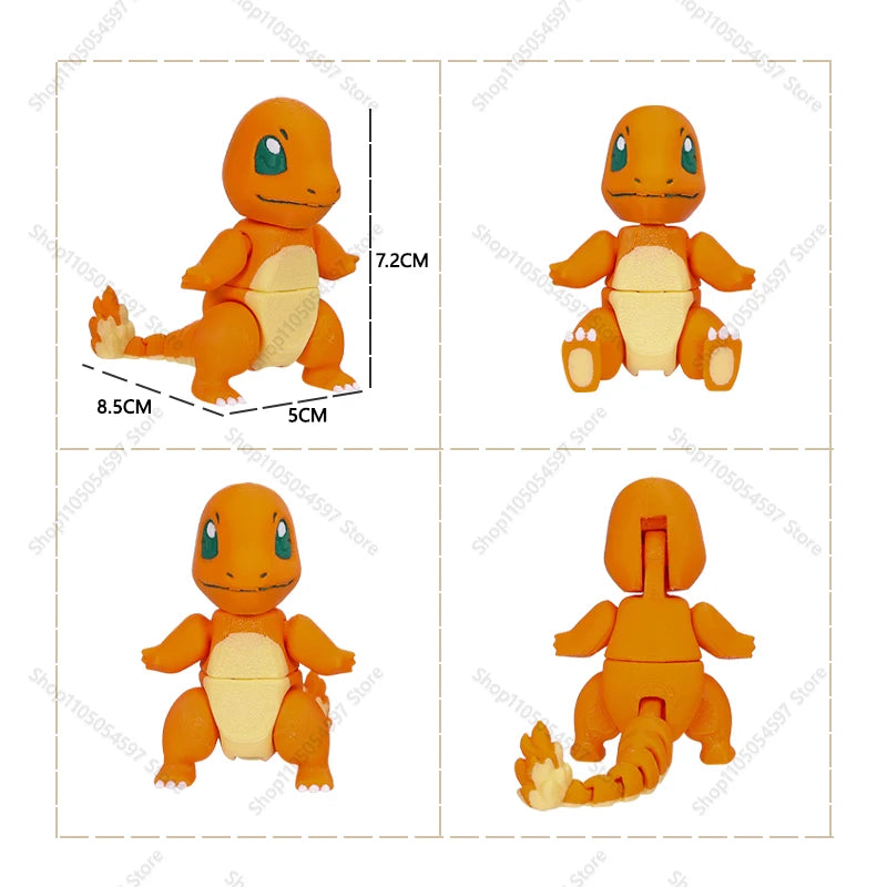 3D Printed Anime Pokémon Figures Charizard Mega Charizard X Charmander Dragon Egg Model Joint Mobility Statue Xmas Fans Gift