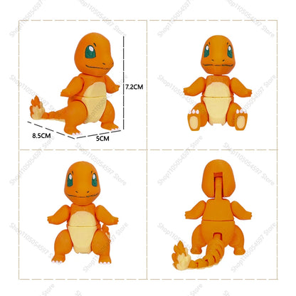 3D Printed Anime Pokémon Figures Charizard Mega Charizard X Charmander Dragon Egg Model Joint Mobility Statue Xmas Fans Gift