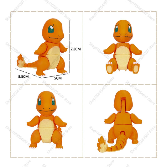 3D Printed Anime Pokémon Figures Charizard Mega Charizard X Charmander Dragon Egg Model Joint Mobility Statue Xmas Fans Gift