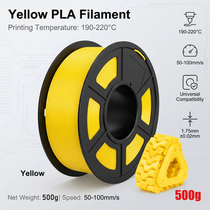 1.75mm High Speed PLA 3D Printer Filament Bundle ±0.02mm Dimensional Accuracy Reusable 250g Spools Total 1KG