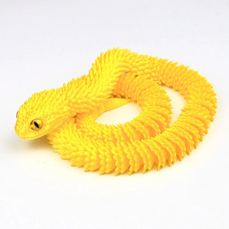 30cm 3D Printed Luminous Snake Movable Joint Simulation Snake Action Figures Home Office Desktop Ornament Birthday Gifts