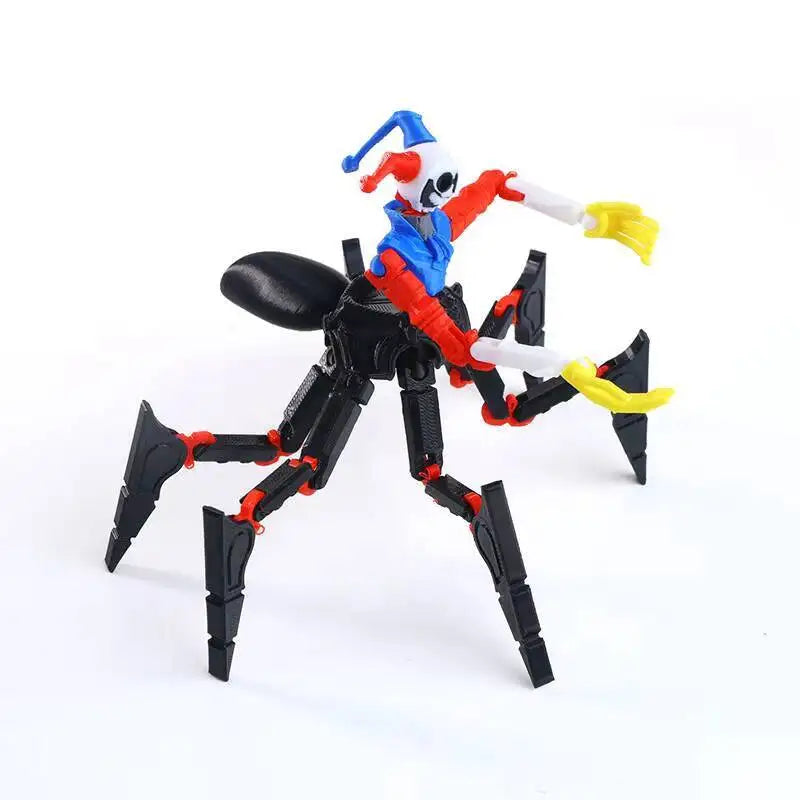 3D Printed Articulated Monster Action Figure Movable Joints Spider Clown Toy Desktop Decor Collectible Model for Kids