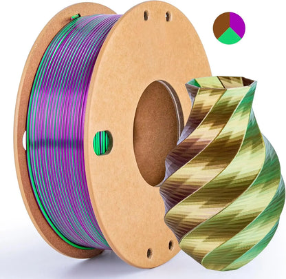 Multicolor 3D Printer Filament - Dual/Tri Color PLA Silk 250g