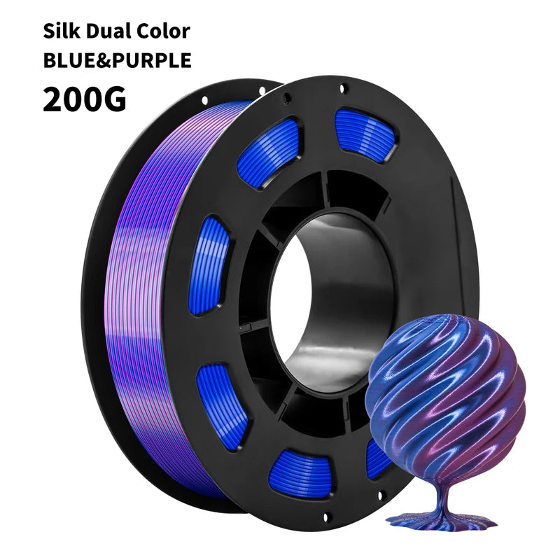 Dual-Color PLA Silk 3D Printer Filament 1.75mm Eco-Friendly 200g