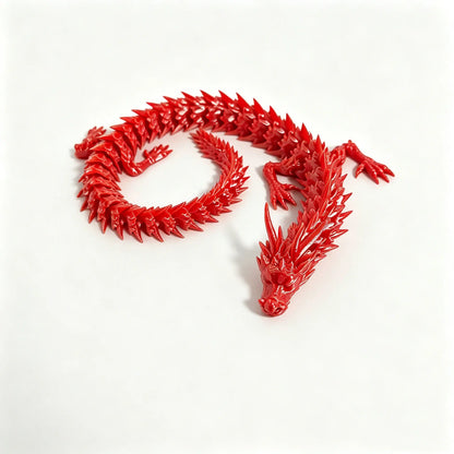 3D Printed Movable Dragon Ornament, Full-Body Articulated Toy for Play & Home Decoration