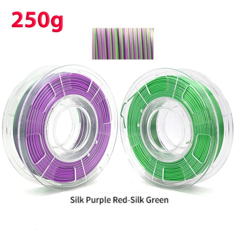 1.75mm PLA Filament Silk Blue Red Dual Color 250g