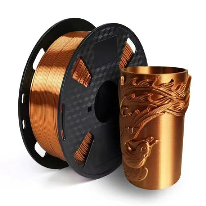 EasyThreed 3D Printer PLA Silk Filament 1.75mm Silky Filament PLA 1KG High Quality 3D PLA Black Silver No Bubble Vacuum