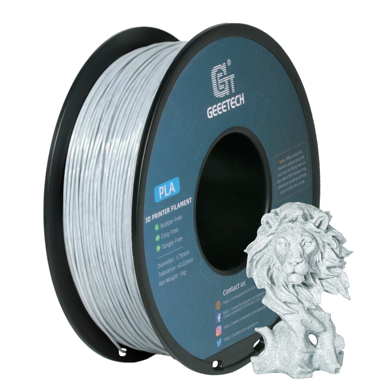 3D Printer Filament: Marble PLA 3D Printer Filament 1kg 1.75mm Tangle-Free
