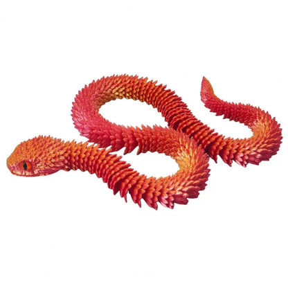 3D Printed Snake Toy Articulated Viper Figurine Fidget Snake Toy Collectible Snake Model with Flexible Joints for Home Office De