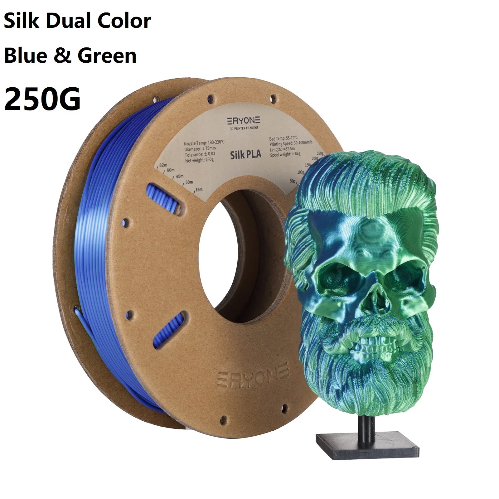 3D Printer Filament: Dual-Color Matte Silk PLA Filament 1.75mm - Fast Shipping