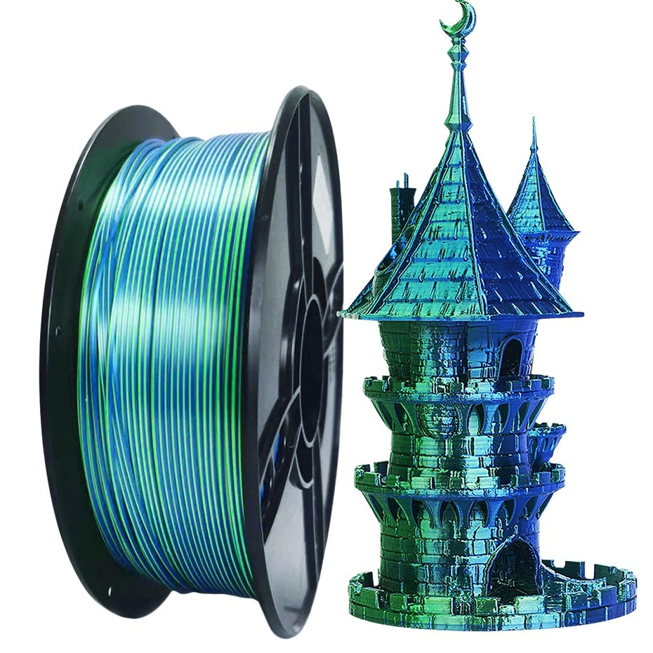 3D Printer Filament: Dual Color Silk PLA Filament 1.75mm - 3D Printer Material