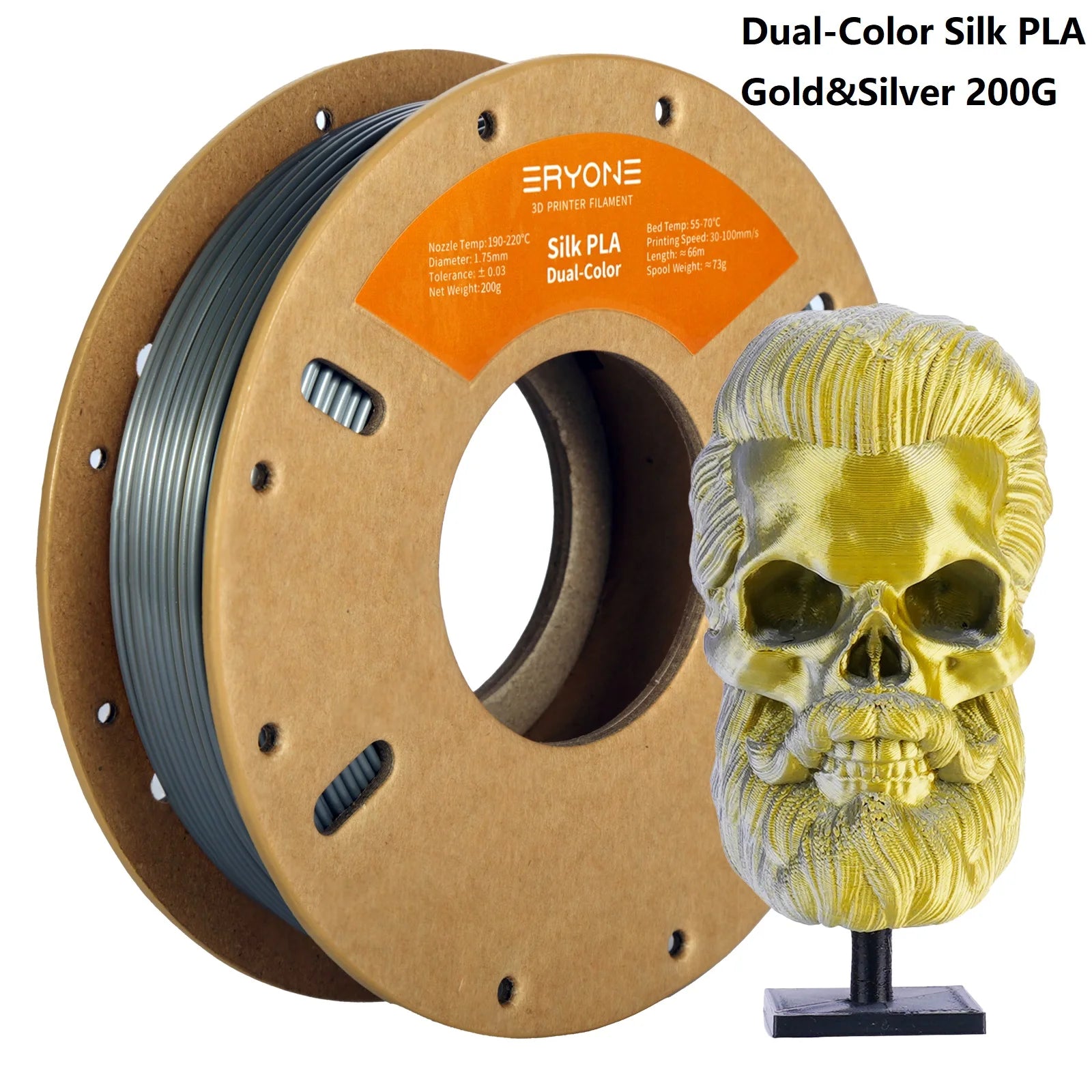 Silk PLA Filament 1.75mm Dual/Tri Colors for 3D Printers