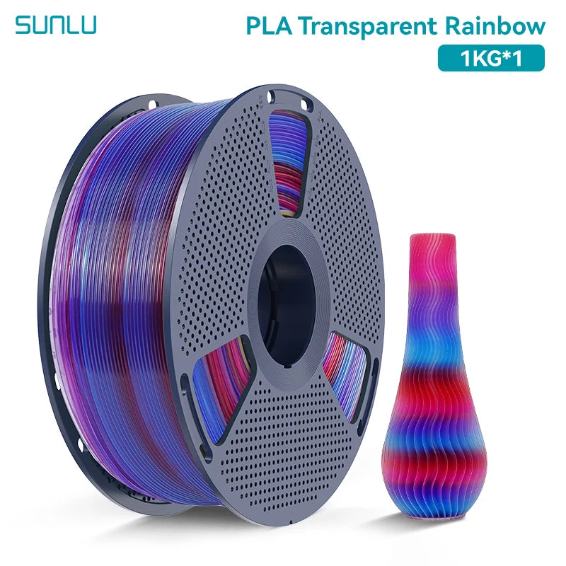 PLA Rainbow Filament 1.75mm 1KG - Vibrant 3D Printing Colors