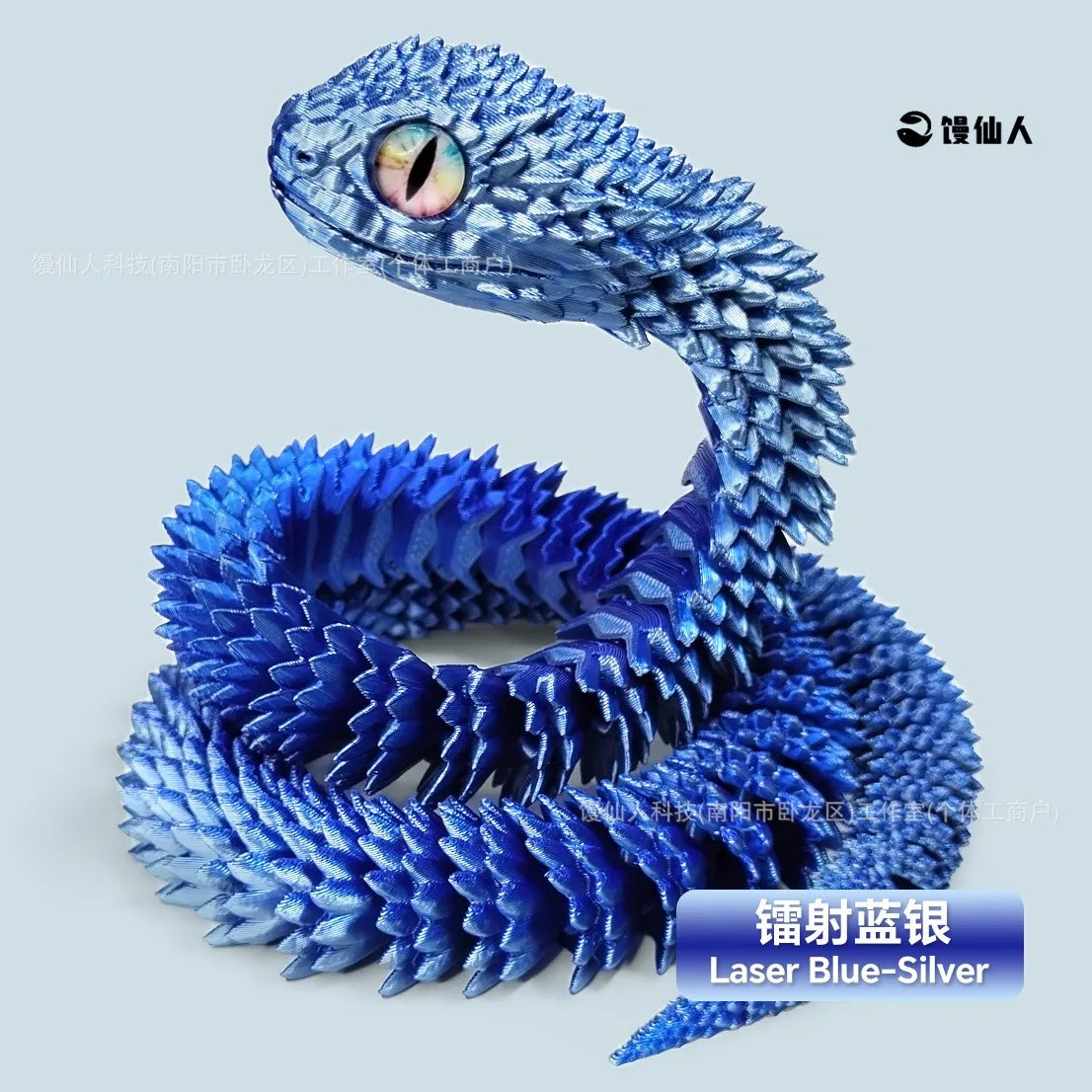 30cm 3D Printed Luminous Snake Movable Joint Simulation Snake Action Figures Home Office Desktop Ornament Birthday Gifts