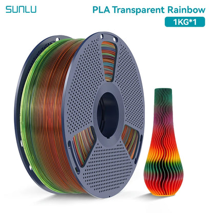 PLA Rainbow Filament 1.75mm 1KG - Vibrant 3D Printing Colors