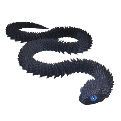 3D Printed Snake Toy Articulated Viper Figurine Fidget Snake Toy Collectible Snake Model with Flexible Joints for Home Office De