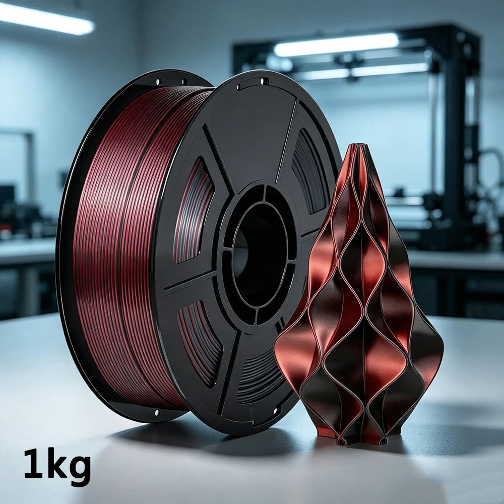 250g PLA Silk Black Red 3D Printer Filament 1.75mm Silk Black Red 3D Printer Material Filament Wire Vacuum Packaging