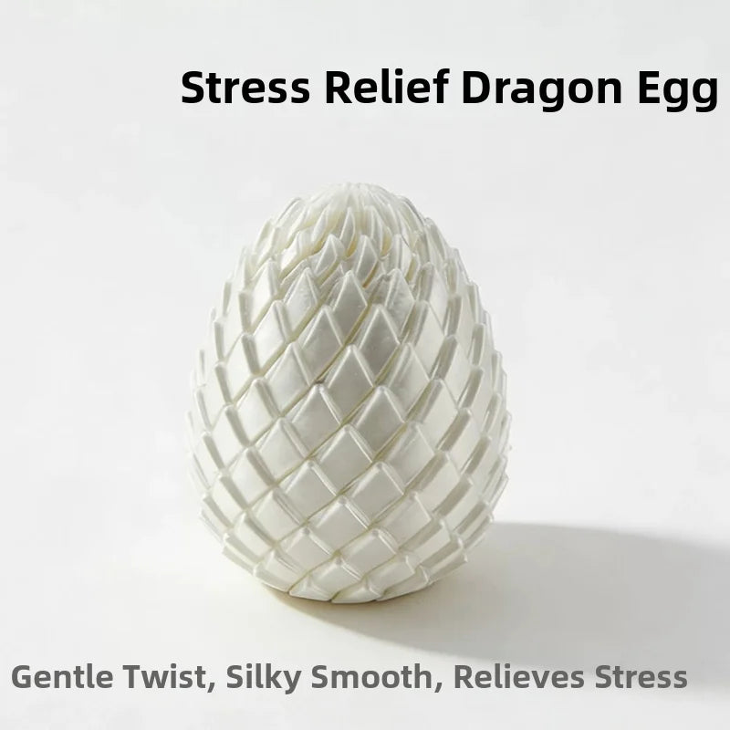 3D Printing Dragon Egg Stress Relief Model, Deformable Twist Egg,Creative Stress-Relief Gadget Desk Ornament Rotation Model Toy