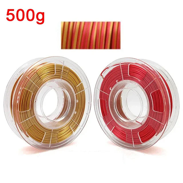 3D Printer Filament: Dual Color Silk PLA Filament 1.75mm - 3D Printer Material
