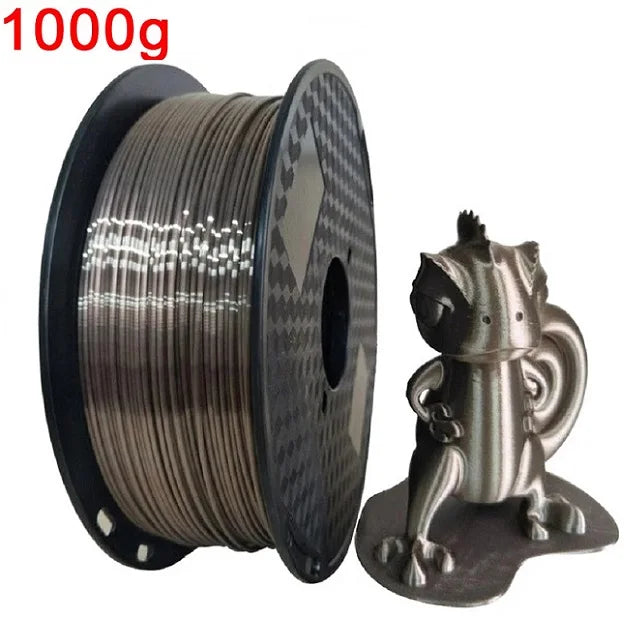EasyThreed 3D Printer PLA Silk Filament 1.75mm Silky Filament PLA 1KG High Quality 3D PLA Black Silver No Bubble Vacuum