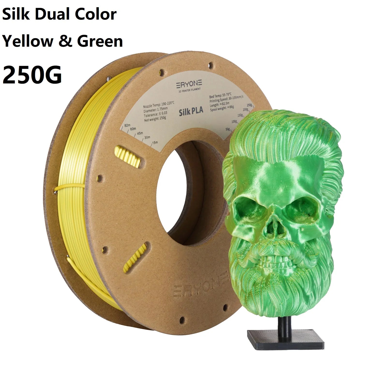 3D Printer Filament: Dual-Color Matte Silk PLA Filament 1.75mm - Fast Shipping