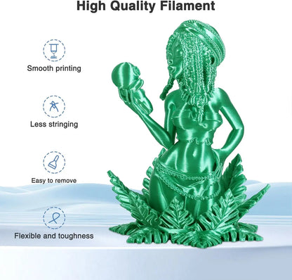 Silk PLA Filament 1.75mm for 3D Printer Dimensional Accuracy +/- 0.02mm Compatible with Most FDM 3D Printers