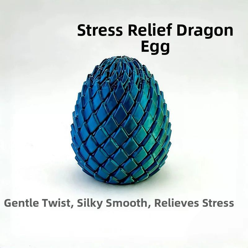 3D Printing Dragon Egg Stress Relief Model, Deformable Twist Egg,Creative Stress-Relief Gadget Desk Ornament Rotation Model Toy