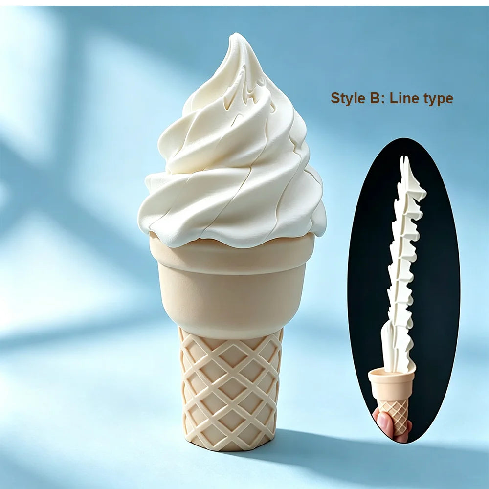3D Printed Retractable Ice Cream Prank Prop Pop Out Ice Cream Cone Stress Relief Gag  for Home Desk Decoration Accessories Gift