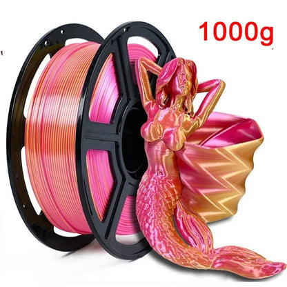 3D Printer Filament: Dual Color Silk PLA Filament 1.75mm - 3D Printer Material
