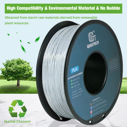 3D Printer Filament: Marble PLA 3D Printer Filament 1kg 1.75mm Tangle-Free