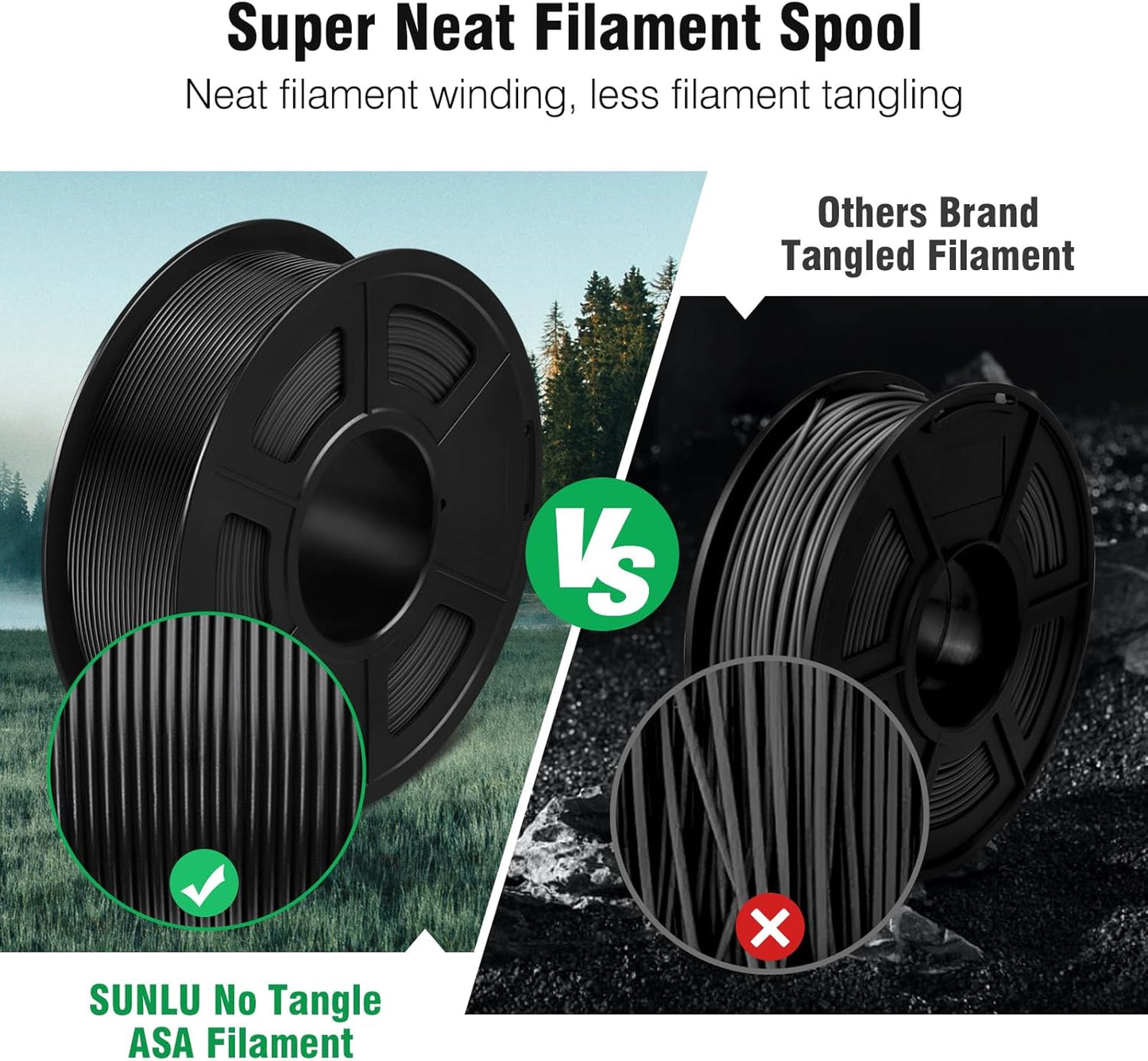 SUNLU Filament: ASA 1KG Filament 1.75mm UV/Rain/Heat Resistant for 3D Printing