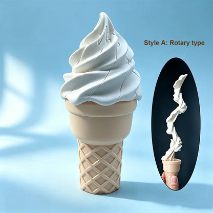 3D Printed Retractable Ice Cream Prank Prop Pop Out Ice Cream Cone Stress Relief Gag  for Home Desk Decoration Accessories Gift