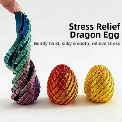 3D Printing Dragon Egg Stress Relief Model, Deformable Twist Egg,Creative Stress-Relief Gadget Desk Ornament Rotation Model Toy