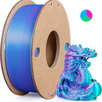 Multicolor 3D Printer Filament - Dual/Tri Color PLA Silk 250g