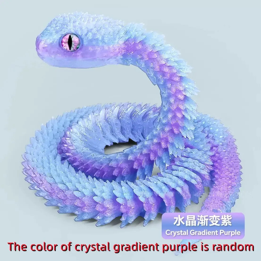 30cm 3D Printed Luminous Snake Movable Joint Simulation Snake Action Figures Home Office Desktop Ornament Birthday Gifts