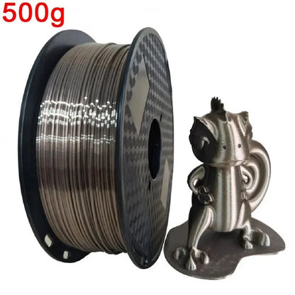 EasyThreed 3D Printer PLA Silk Filament 1.75mm Silky Filament PLA 1KG High Quality 3D PLA Black Silver No Bubble Vacuum