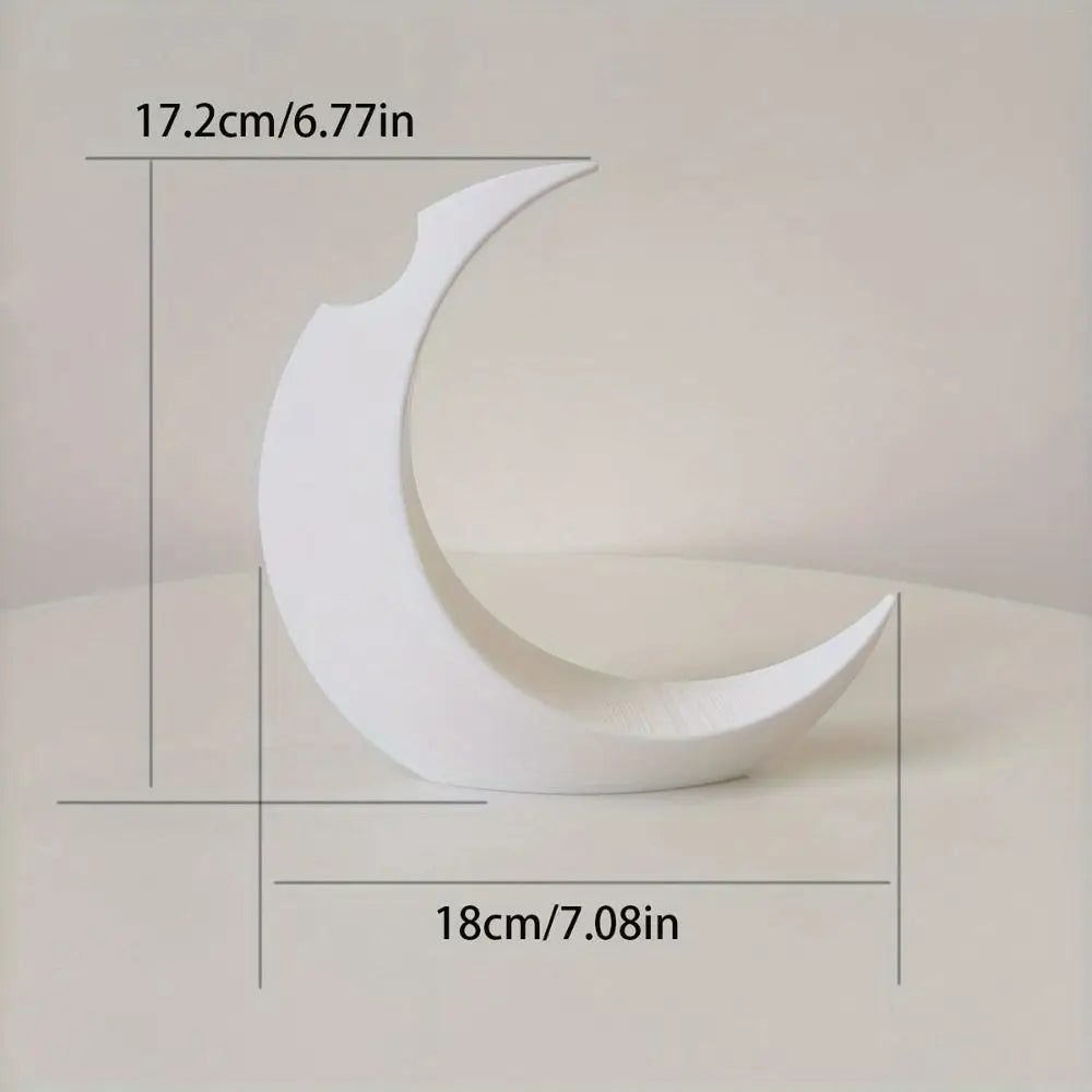 3D Printed Dried Flowers Vase Artificial Flower Pot Arrangement Gothic Moon Vase for Home Decor Creative Gift Desktop Ornament
