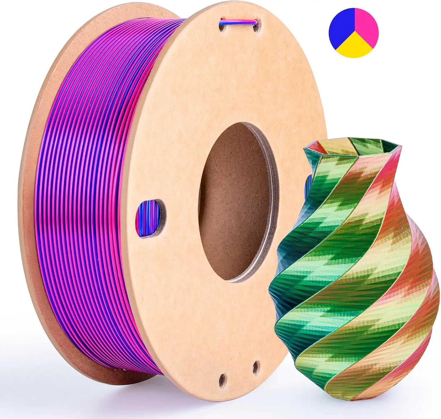 Multicolor 3D Printer Filament - Dual/Tri Color PLA Silk 250g